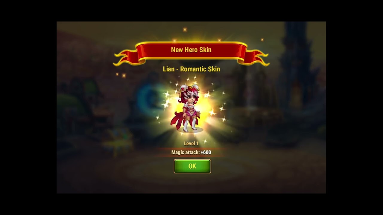 Unlock Romantic Skin for Lian, hero wars