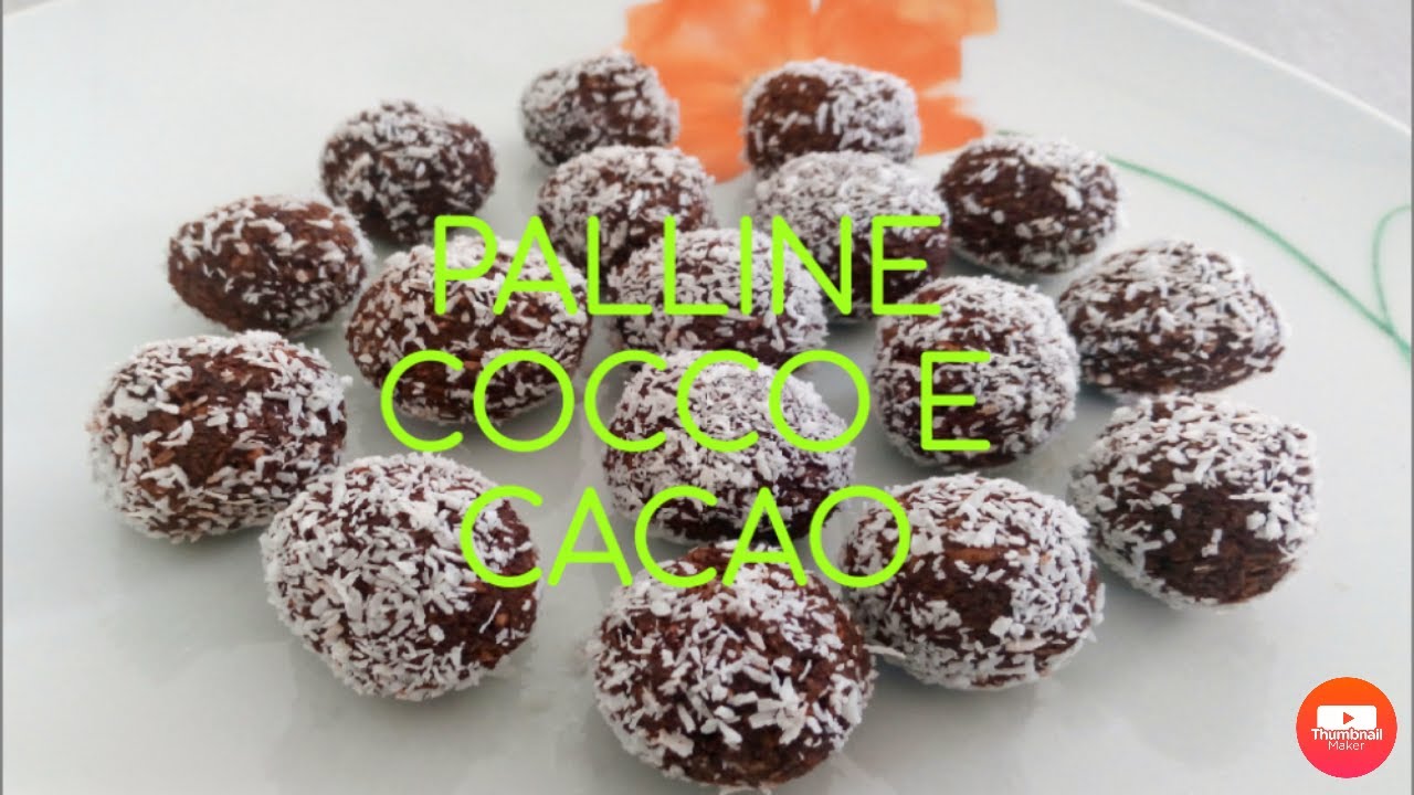 PALLINE DI COCCO🥥 E CACAO🍫 PRONTE IN 5 MINUTI, solo 4 ingredienti senza COTTURA!