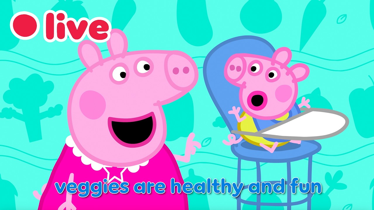 🔴 LIVE 24/7: NEW Peppa Pig SONGS with LYRICS! 🐽🎵 Yes Yes Veggies, Finger Family & More | Kids Songs