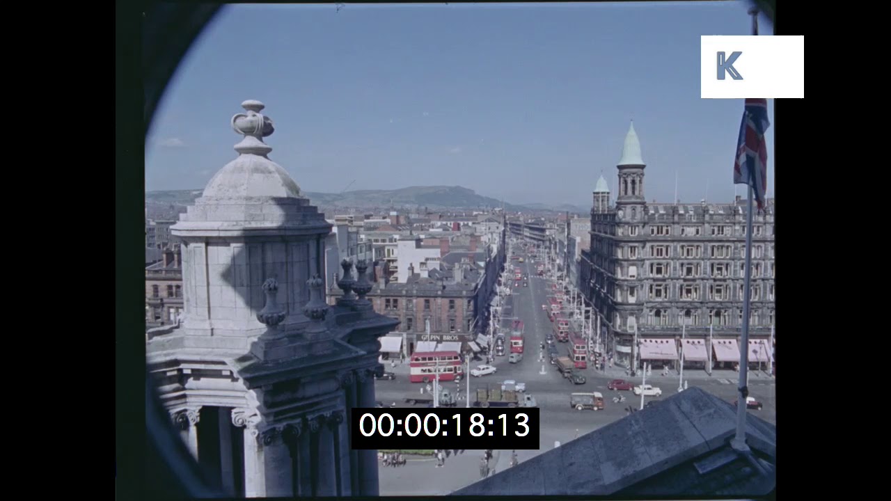 1950s, 1960s Belfast, Skyline and Driving, from 35mm, Post War