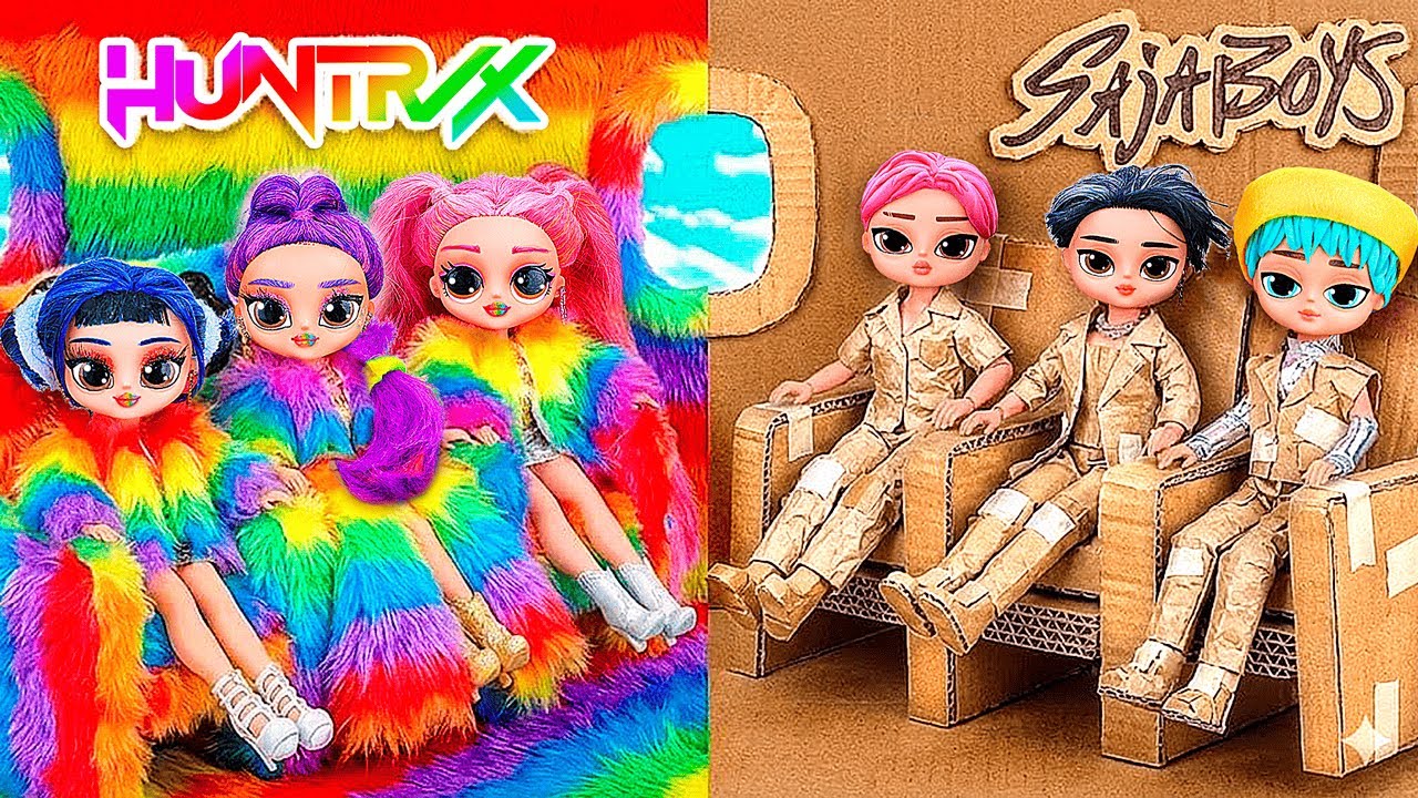 Faça você mesmo uma transformação de papelão e arco-íris com guerreiras do K-Pop em um avião!