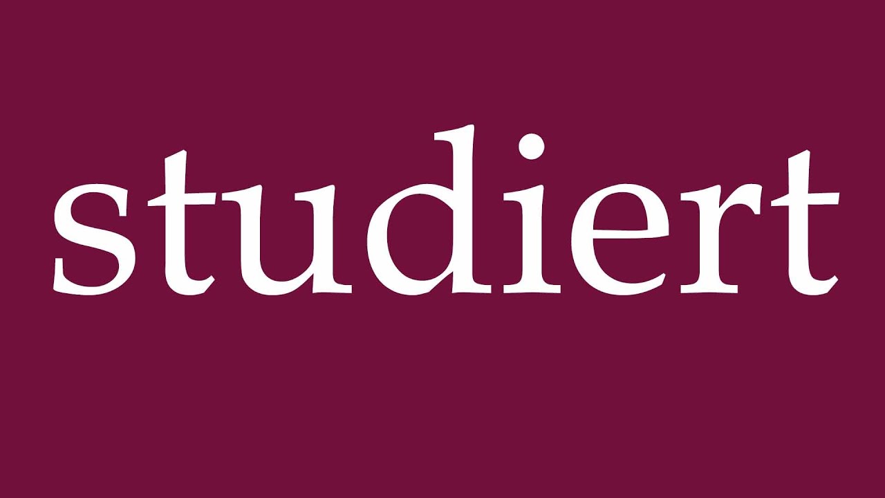 How to Pronounce ''studiert'' (educated) Correctly in German
