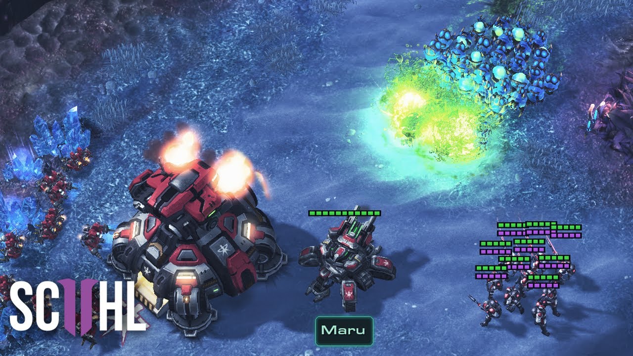 Maru's Defense vs. MASS BANELINGS - Starcraft 2: Maru vs. Solar
