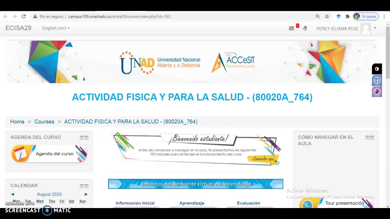 Como actualizar mi perfil en los cursos UNAD