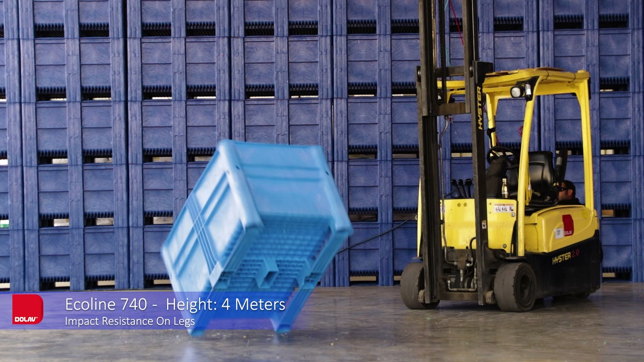 Dolav Ecoline 740 Box Pallet - Vertical Impact Test by Dropping