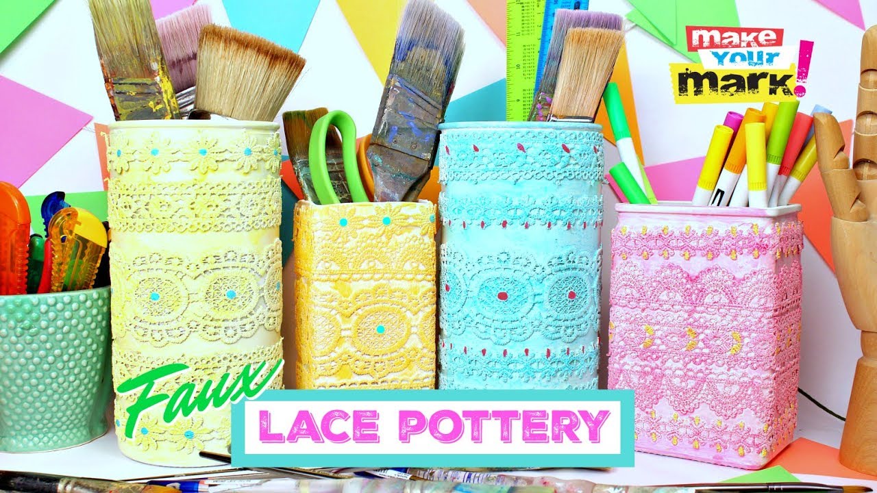 Faux Lace Pottery DIY