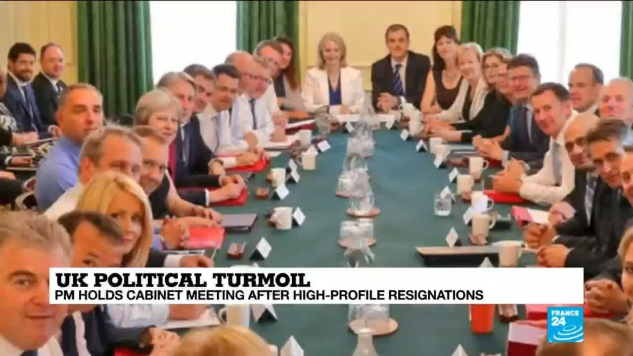 British PM holds cabinet meeting after high-profile resignations