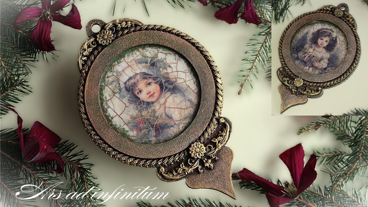 Vintage. Christmas decoration. / Dekor bożonarodzeniowy. Decoupage. Tutorial.