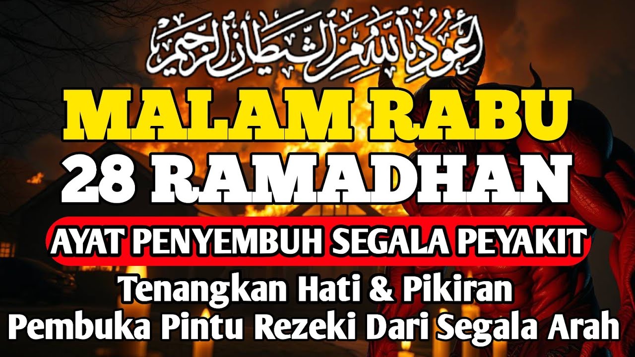 MALAM RABU 28 RAMADHAN DOA PENYEMBUH SEGALA PENYAKIT,INSYAALLAH SAKIT DITUBUHMU SEMBUH By ALAA AQEL