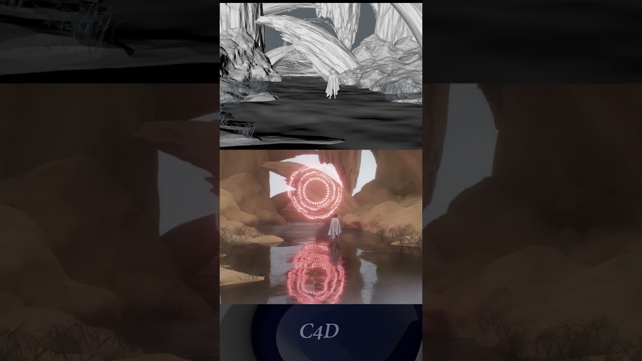 Desert Sci Fi Scene Cg Environment Magic In cinema 4d  #c4d #animation #cgi