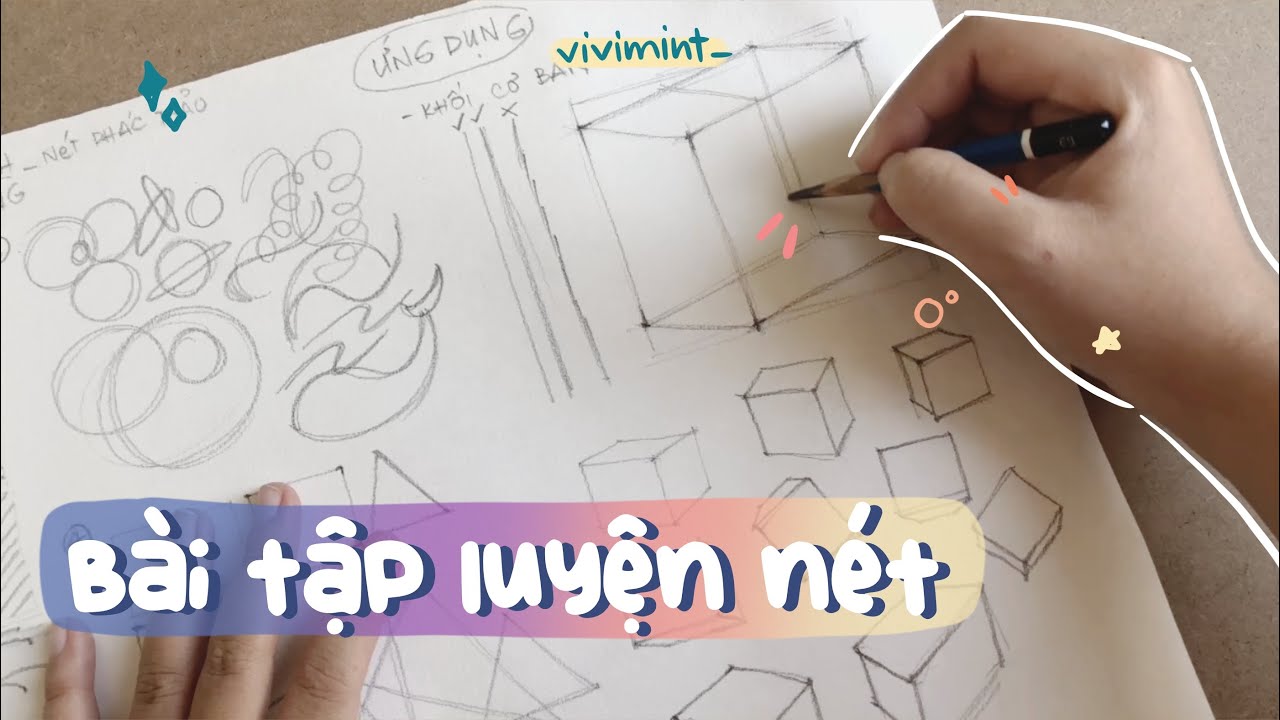 ✨TSMT #11✨ Bài tập luyện nét cho người mới học vẽ, luyện thi vẽ || vivi mint