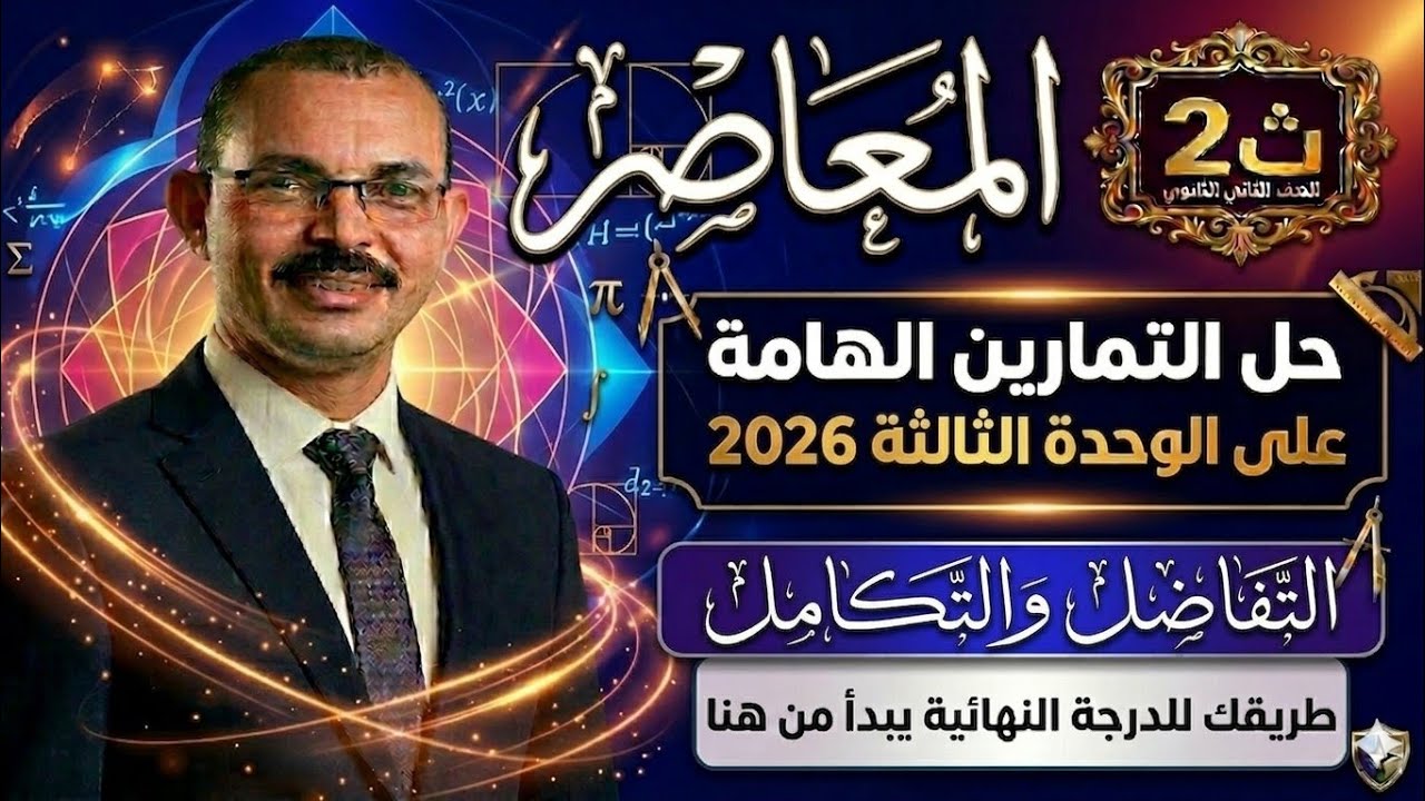 حل التمارين الهامة الوحدة الثالثة  التفاضل والتكامل تانية ثانوي كراسة المعاصر 2026الترم التاني