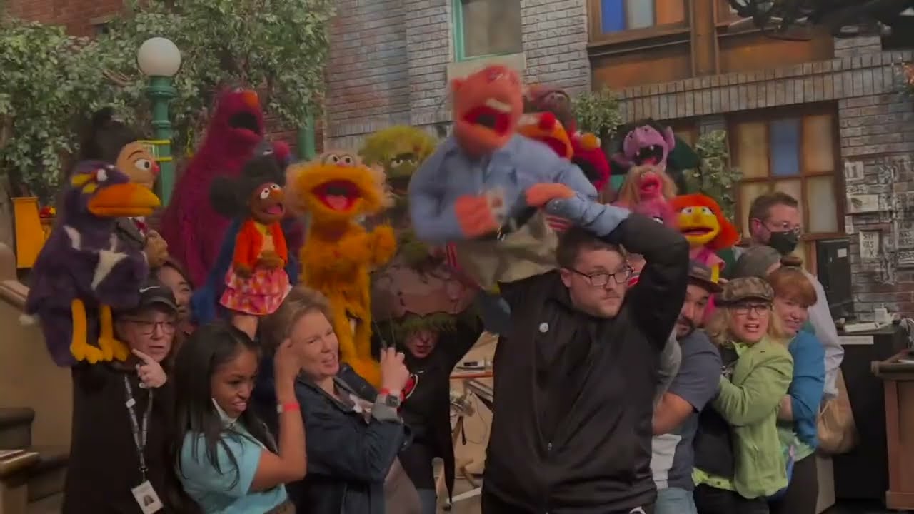 Frankie Biondo at work on Sesame Street