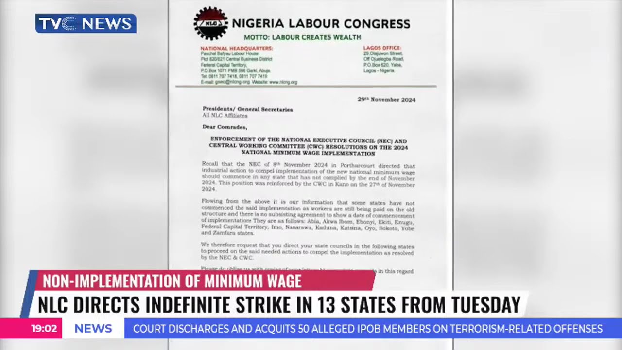 NLC Directs Indefinite Strike In 13 States From Tuesday