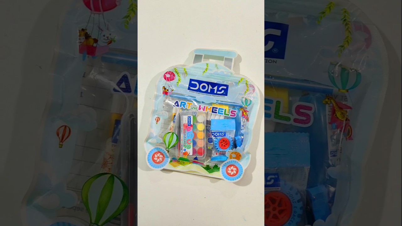 Unboxing DOMS Stationery Kit, Colours, Doms Art in Wheels #stationery #backtoschool #shorts #doms