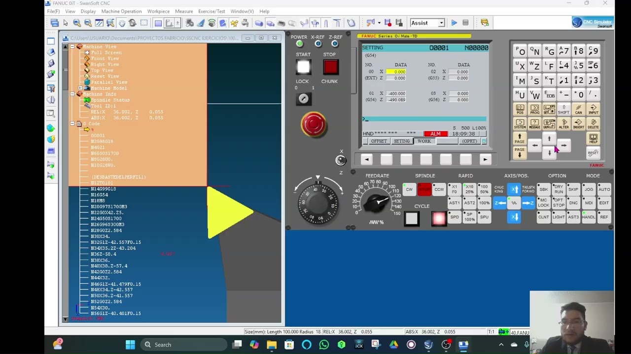 SSCNC Torno Fanuc OIT Cilindrado Roscado Perforado Ranurado Y Corte