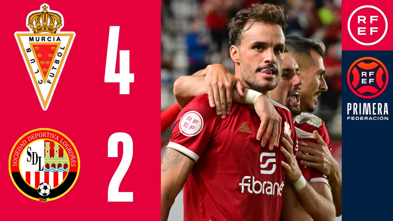 RESUMEN #PrimeraFederación | Real Murcia 4-2 SD Logroñés | Grupo 2 | Jornada 6