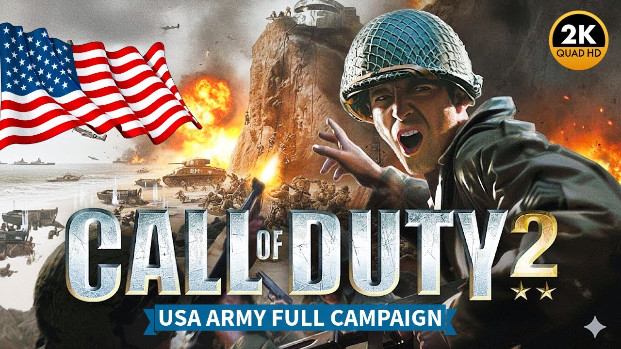 Call of Duty 2 American Campaign Full Walkthrough | Part 3 | D-Day (2K 60FPS No Commentary)