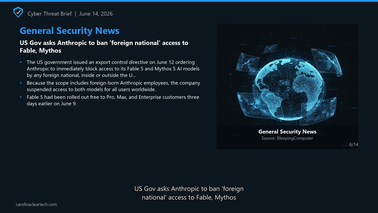 Cyber Threat Brief - June 14, 2026
