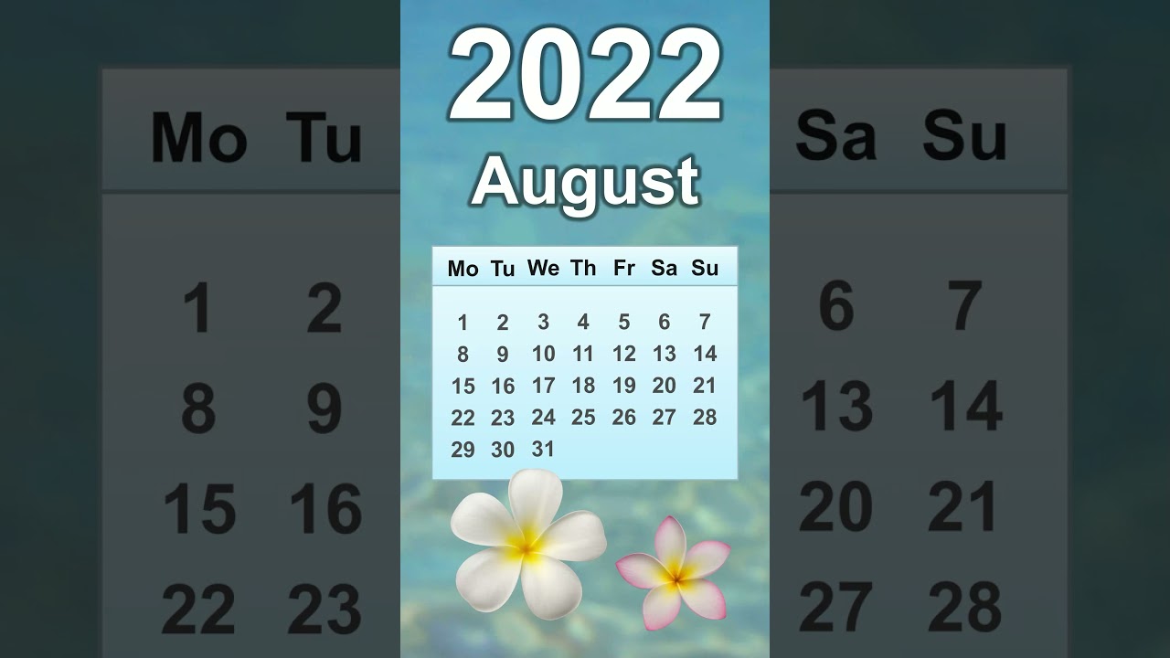August 2022 Calendar