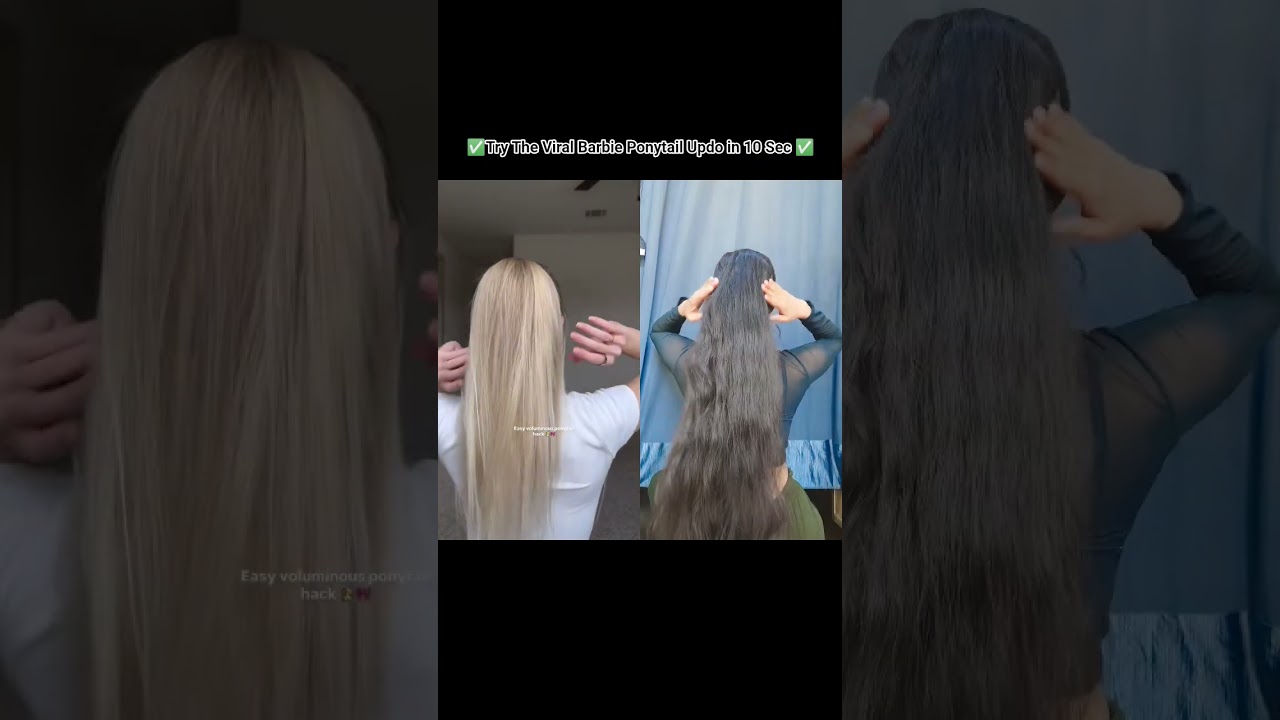 Easy Barbie Ponytail Updo in 10 Sec ✅#newpost #viral #barbie #ponytail #hairstyle #wedding #ytshorts