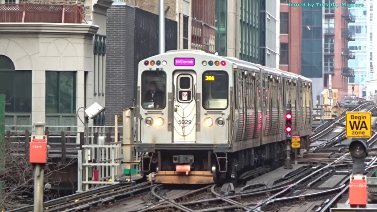 40 Minutes of El Train (Subway) in Chicago, USA 2018.