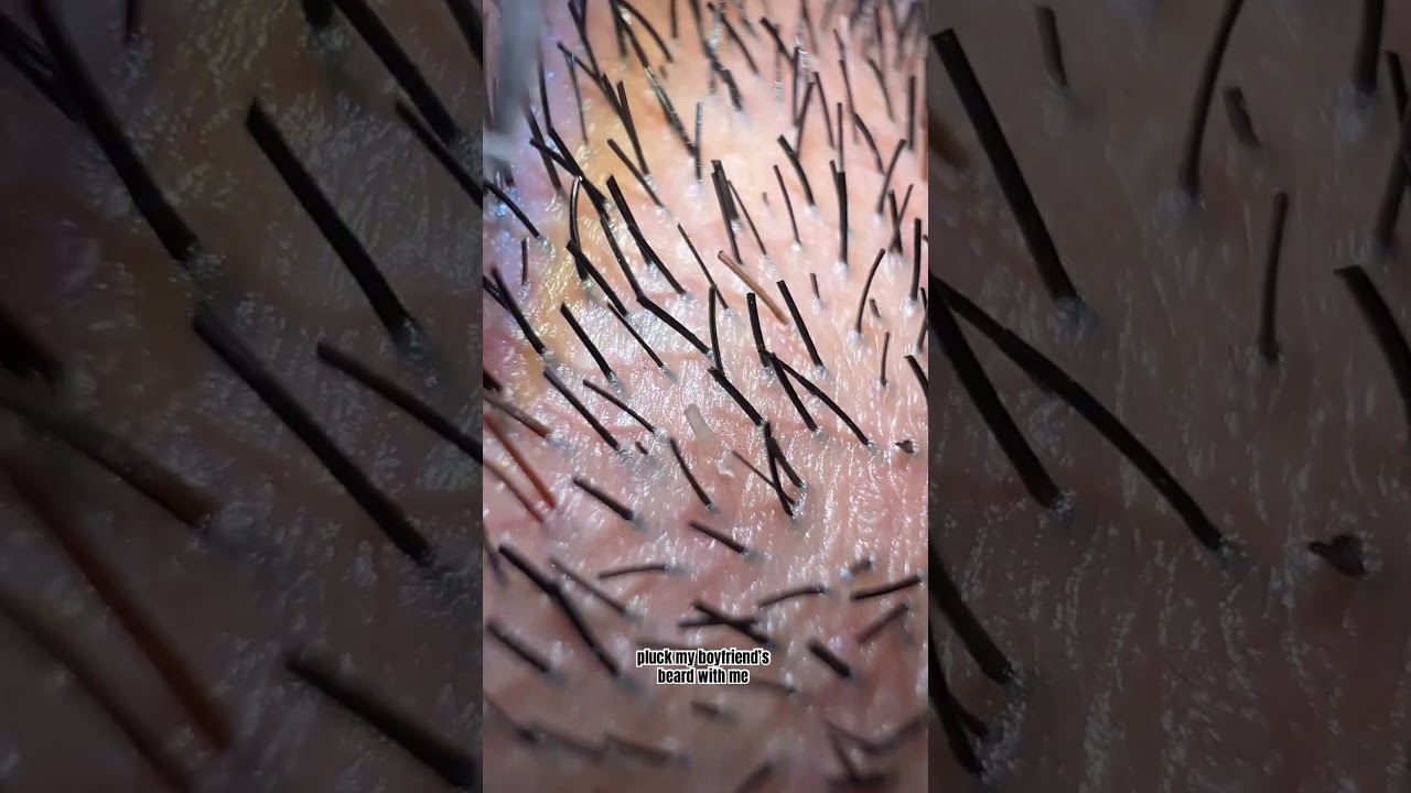 plucking my boyfriend’s thick beard hairs 