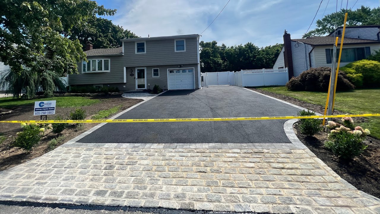 New Modern Belgium Block Driveway ￼Paver Patio Install and ￼Steps Start To Finish On Point