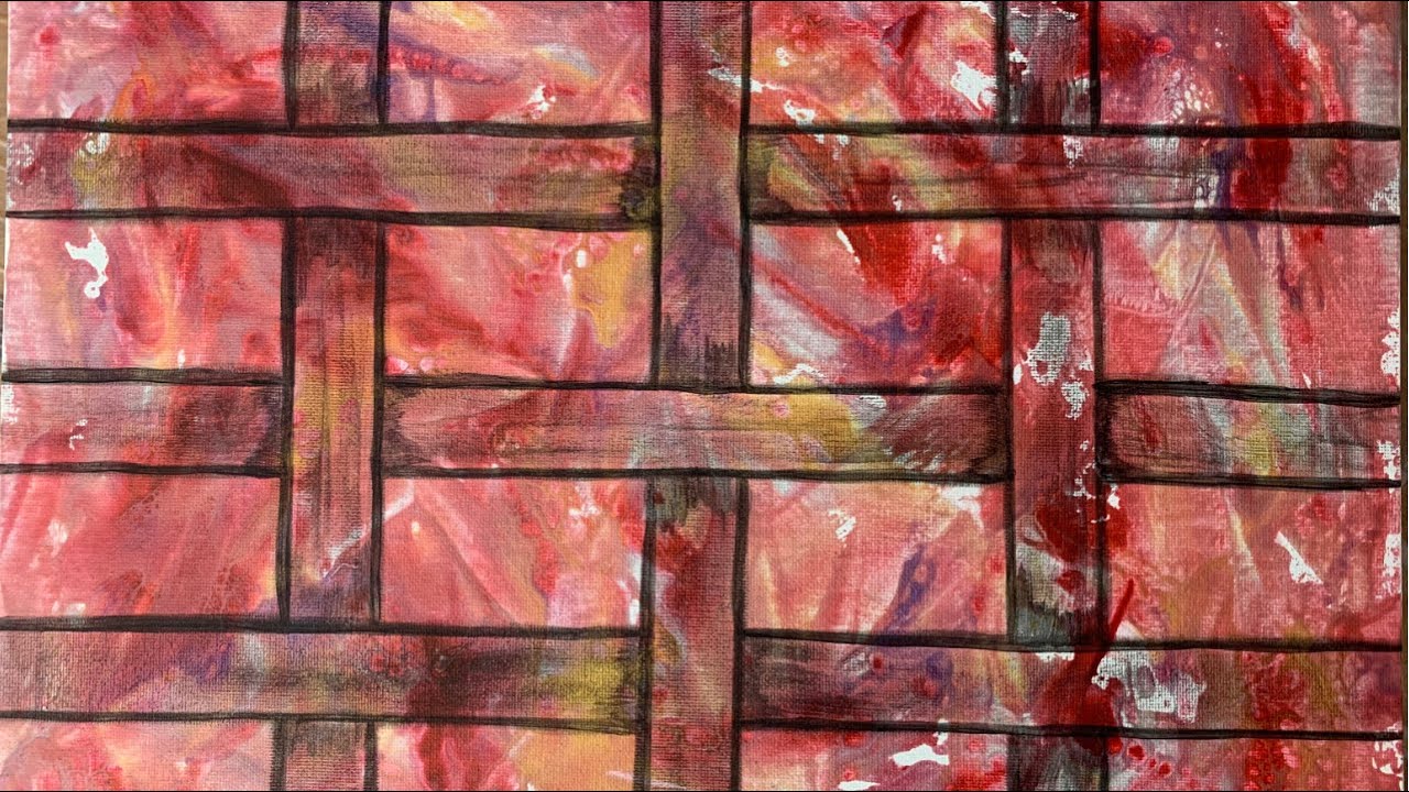 Weaving Acrylic Painting Technique/👩&zwj;🎨 Interlaced Art 🎨