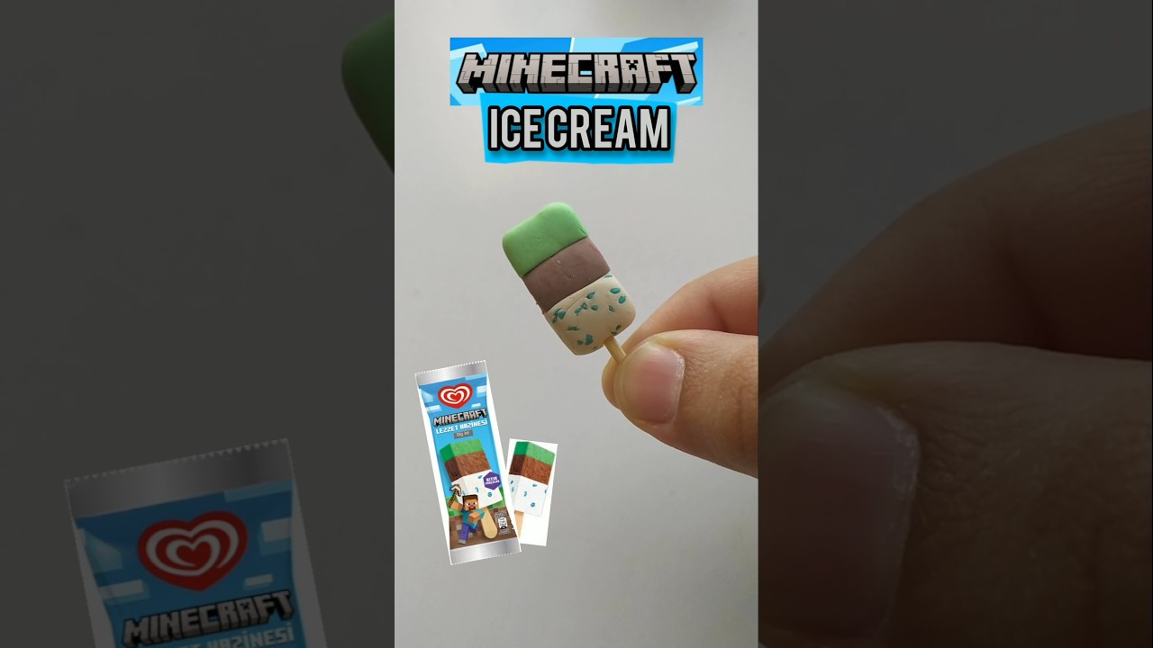 DIY Minyat&uuml;r Minecraft dondurması #icecream#minecraft#diy#miniature