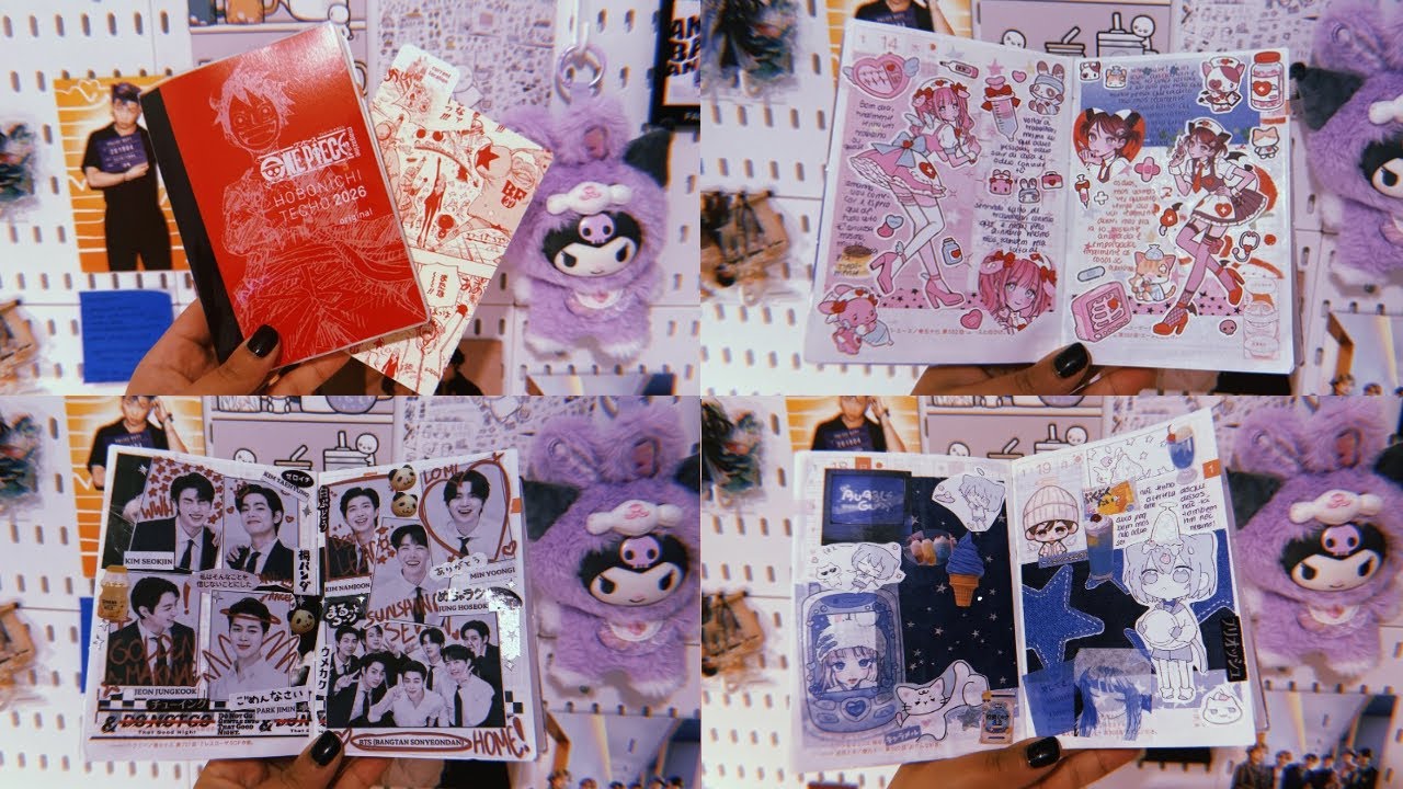 Desk Diaries Ep2: Deco journal | Korean stickers, BTS deco, Blue theme deco | no talking video 