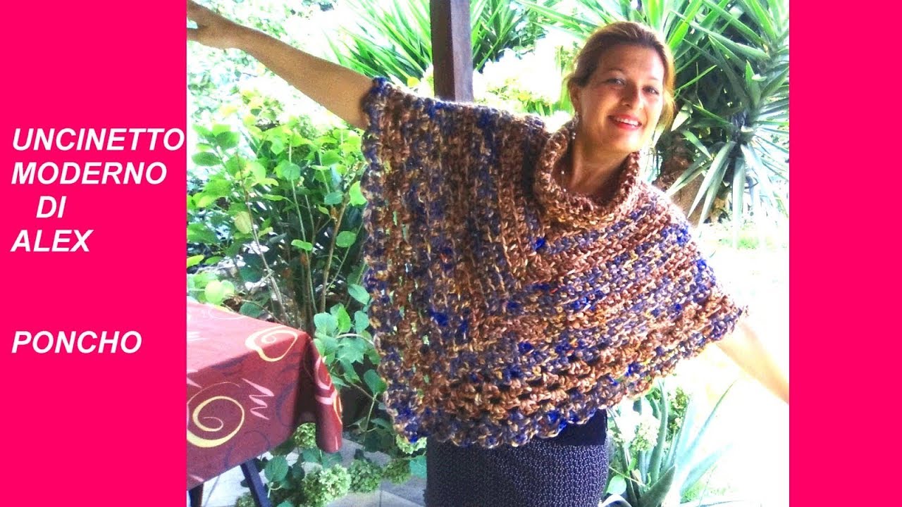 TUTORIAL PONCHO FACILE ogni tipo di filato ed uncinetto PARTE I