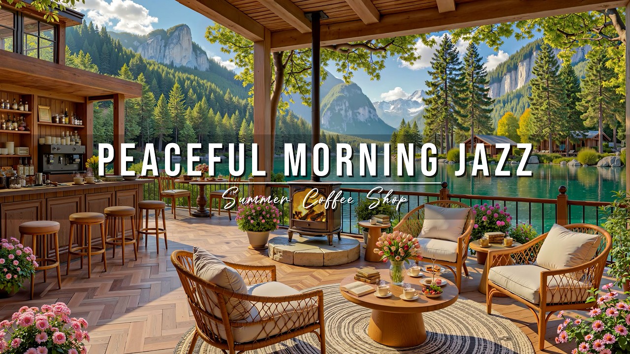 Peaceful Morning Jazz for Relax, Work & Study ☀️ Summer Coffee Shop Ambience ~ Soft Piano Jazz Music