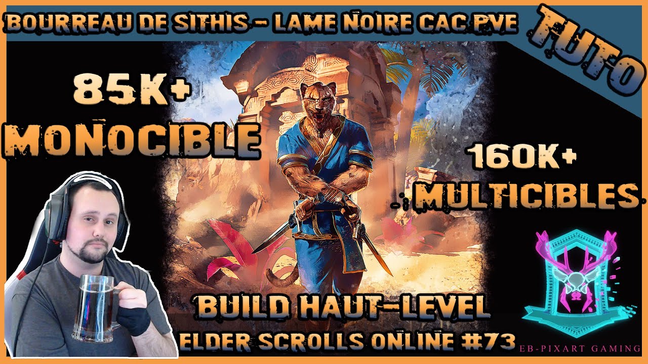 [tuto fr] Elder Scrolls Online : Build Lame noire stamina pve 2025
