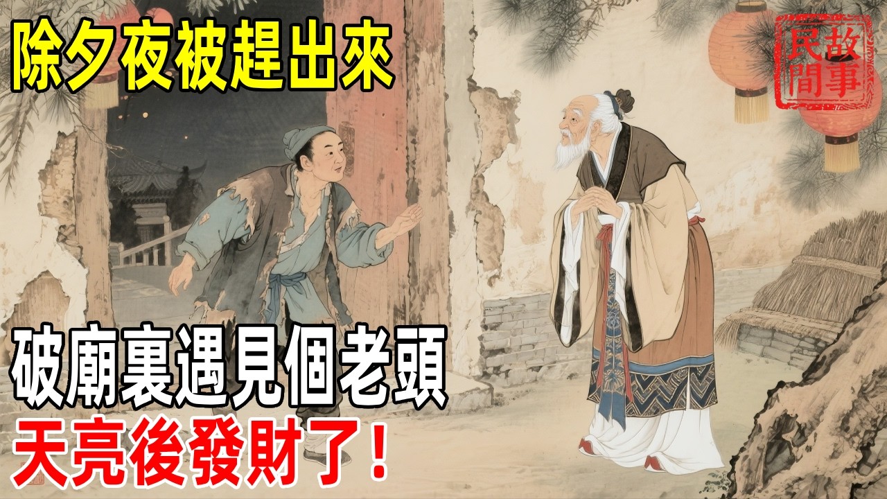 除夕夜被趕出來，破廟裏遇見個老頭，天亮後發財了！【壓箱底的舊事】#故事#民间故事#故事会#民間故事#故事會#温馨故事#民间传统故事