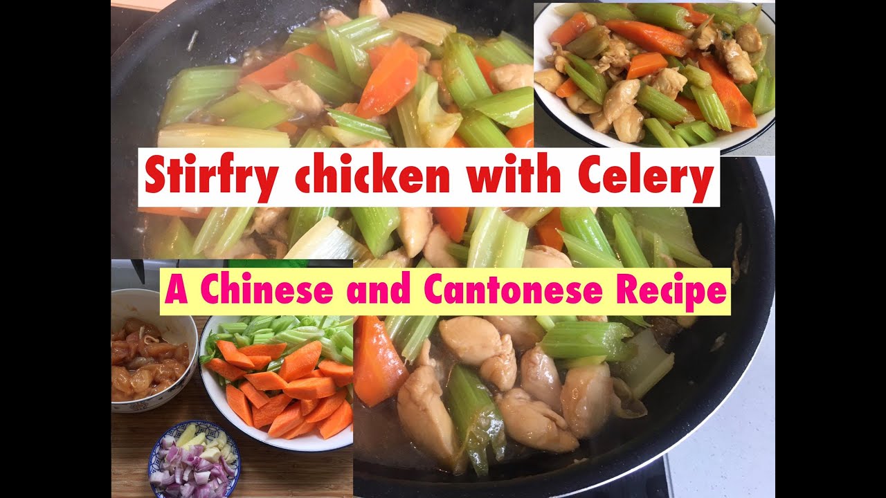 STIRFRY CHICKEN WITH CELERY/A CHINESE AND CANTONESE RECIPE/GINISANG MANOK SA CELERY