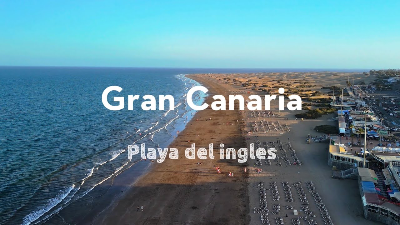 Playa del Ingles, Gran Canaria, Spain drone footage, DJI Mini 4 pro 4k, dronem, Wyspy Kanaryjskie