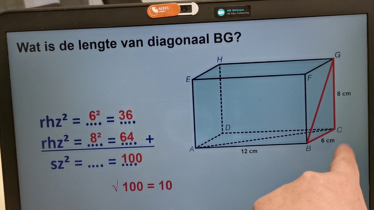 H5 Lengte diagonaal balk berekenen