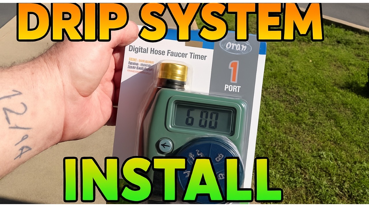 drip system install irrigation timer tubing hose ramp