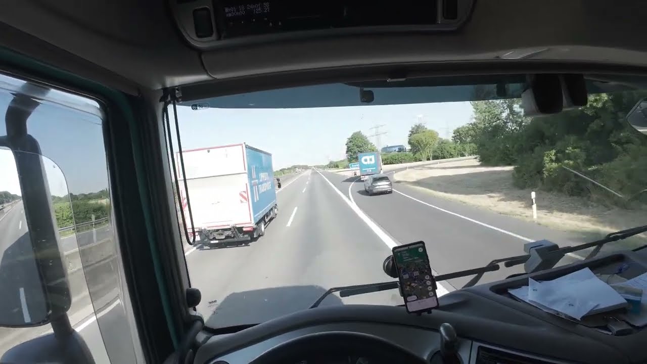 POV Trucking Germany - Rookie driver commits BIG error on Autobahn. Trucking is not easy - Part 2