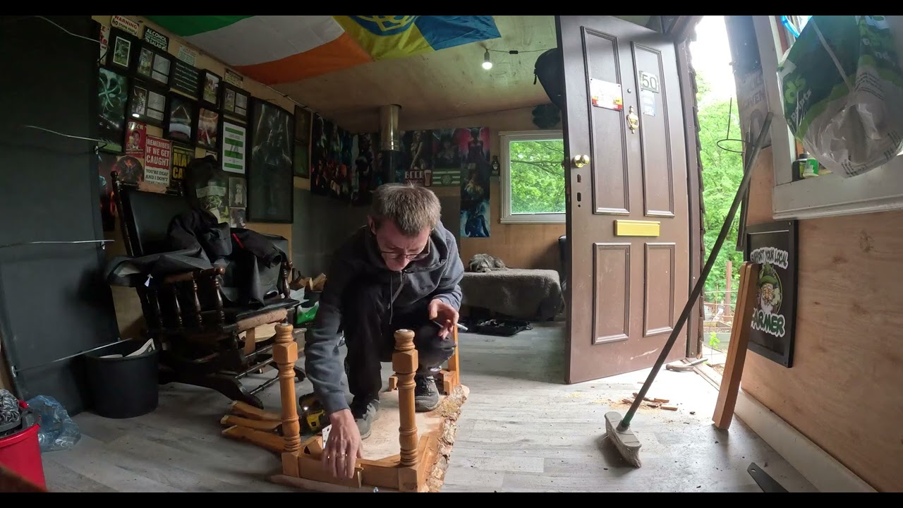 Time-Lapse Making a table from some chair legs and a slab of maple