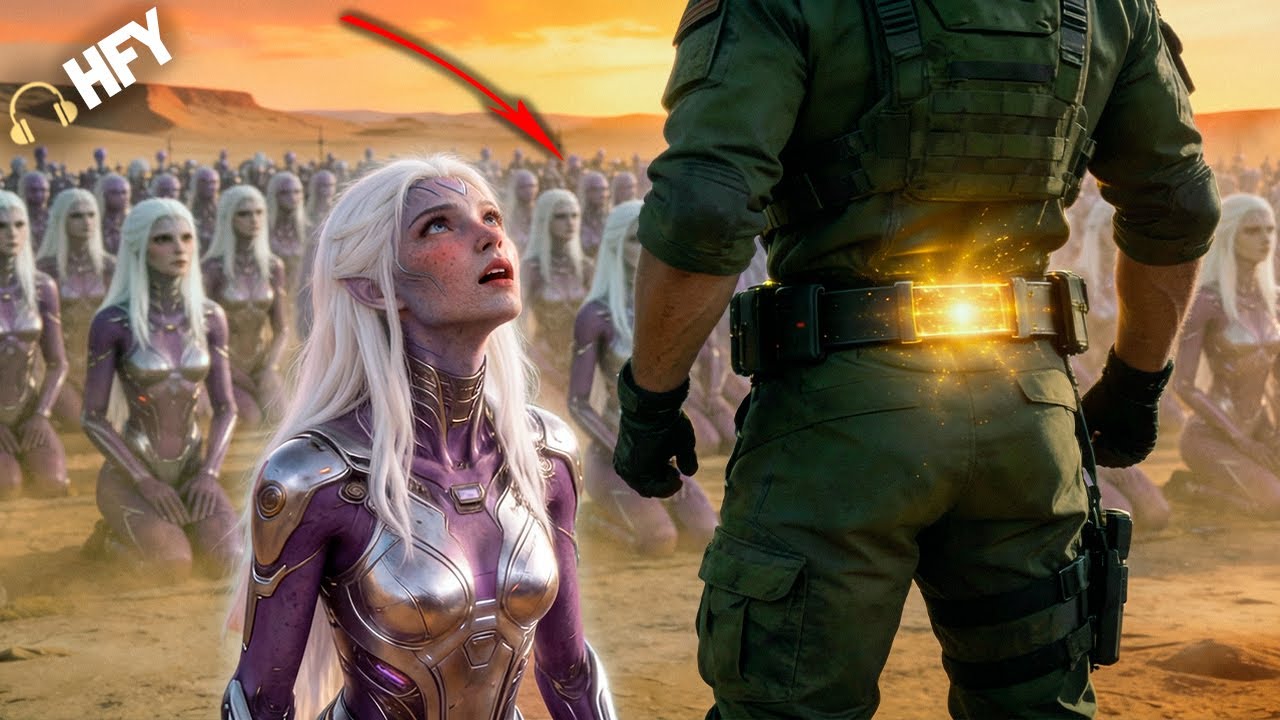 200 Guerreras Alien se ARRODILLARON al ver el BULTO del Humano | HFY