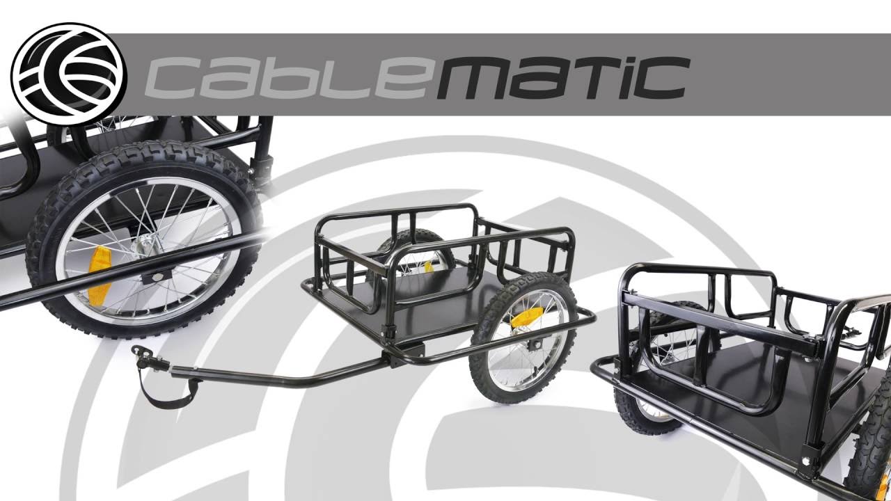 Remolque de bicicleta para carga de 60 Kg plegable distribuido por CABLEMATIC ®