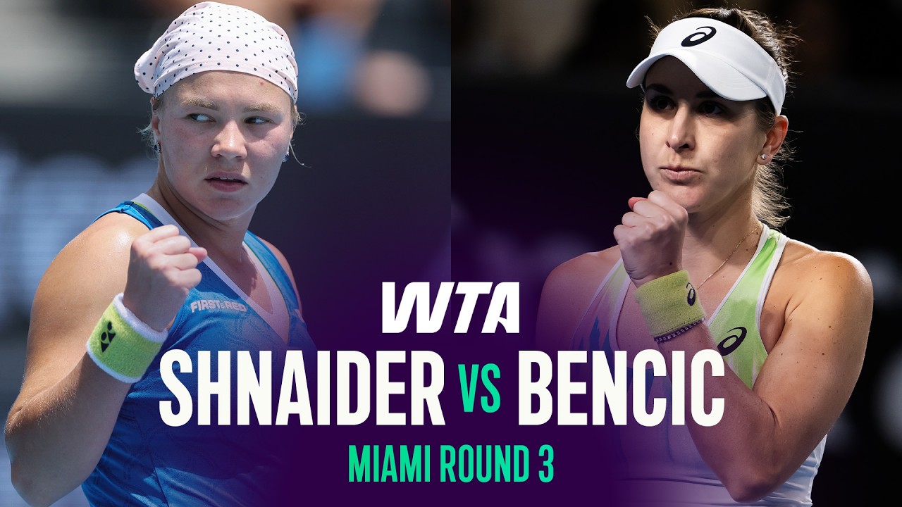 Diana Shnaider vs. Belinda Bencic | 2026 Miami Open Round 3 | WTA Match Highlights