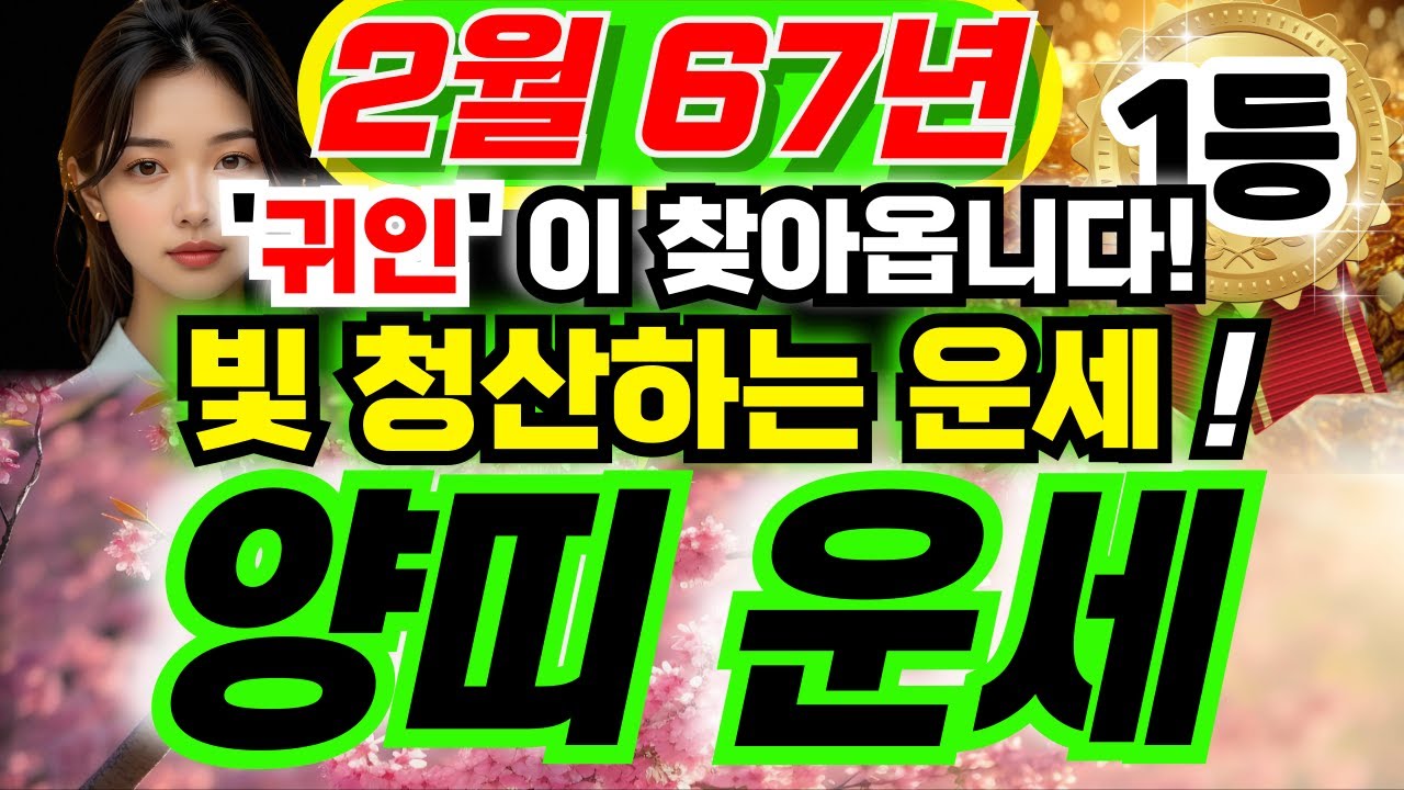 [2026년 2월 67년생 양띠운세] 2026년 2월 엄청난 대운이 들어옵니다!! 말년에 금전,재물운,문서운까지 들어와 경사난다! l 60세 양띠 #사주 #운세