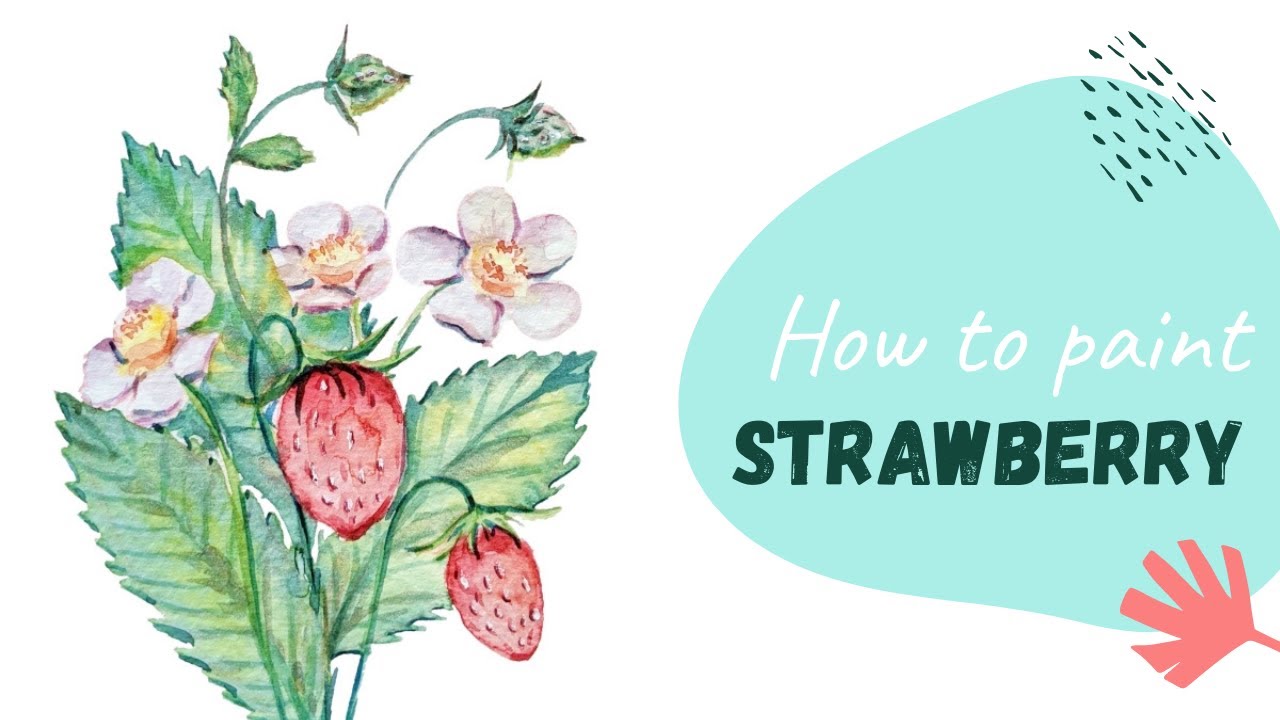 How To Paint Watercolor Strawberry | Painting demonstration | STRAWBERRY