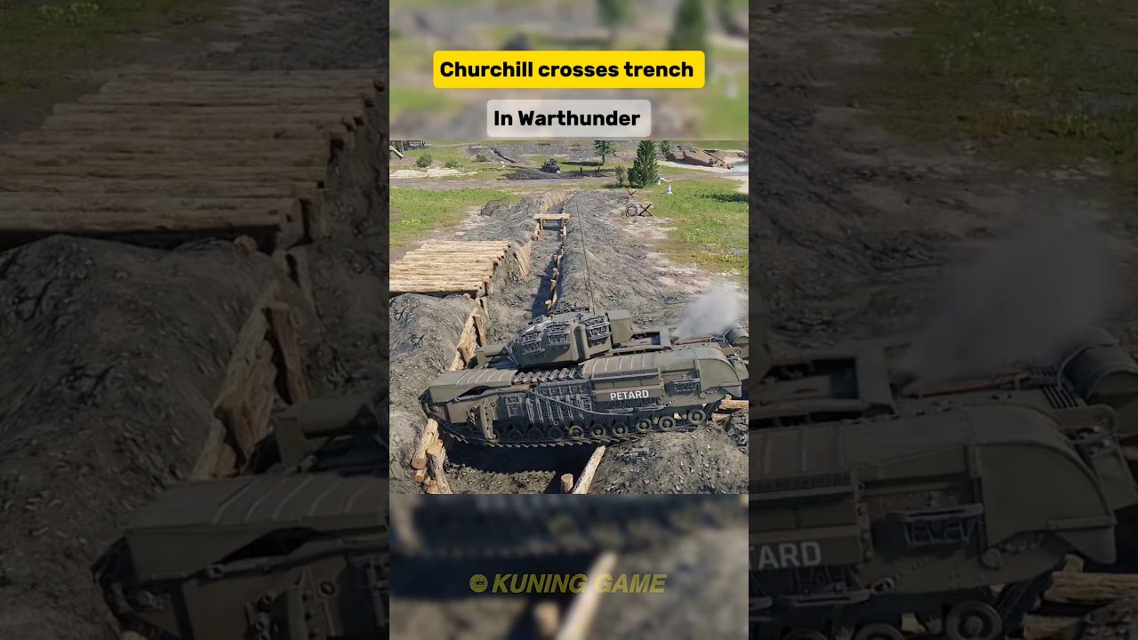 Churchill crosses trench in Warthunder vs Real.#warthunder