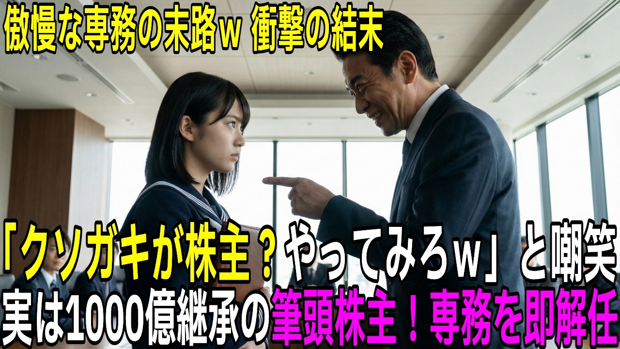 「クソガキが大株主？やってみろｗ」セーラー服の少女を蔑む専務→実は1000億継承し専務を即解任した末路ｗ