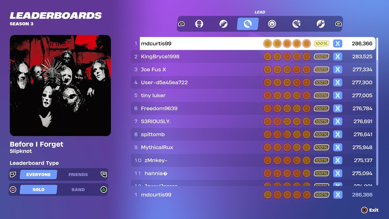 [Fortnite Festival S3] Before I Forget Expert Lead 100% FC World Record
