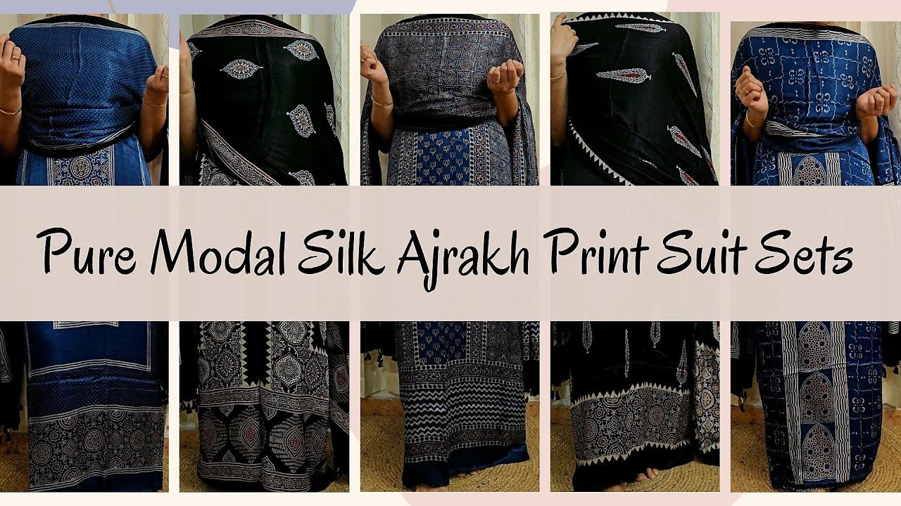 Pure Modal silk ajrakh print 2 piece suit sets #whatsapp to order #onlineshopping#summervibes#modal